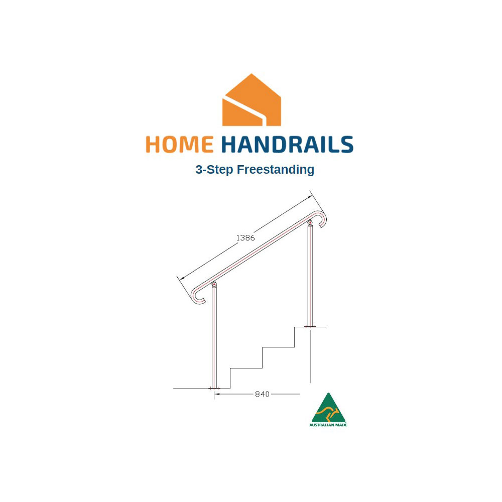 3 Step Freestanding Handrail